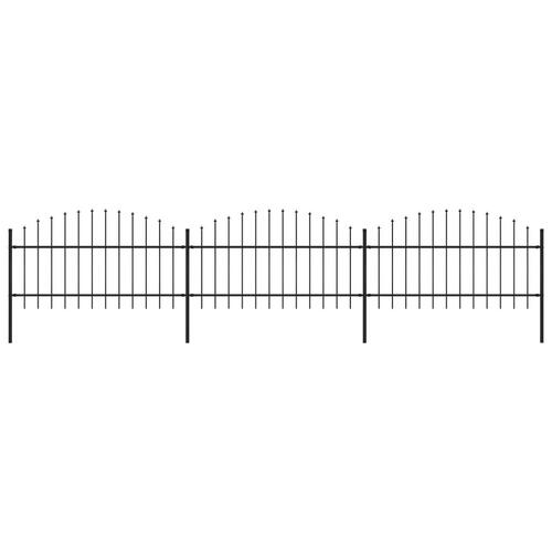 Havehegn med spydtop (1-1,25) x 5,1 m sort stål