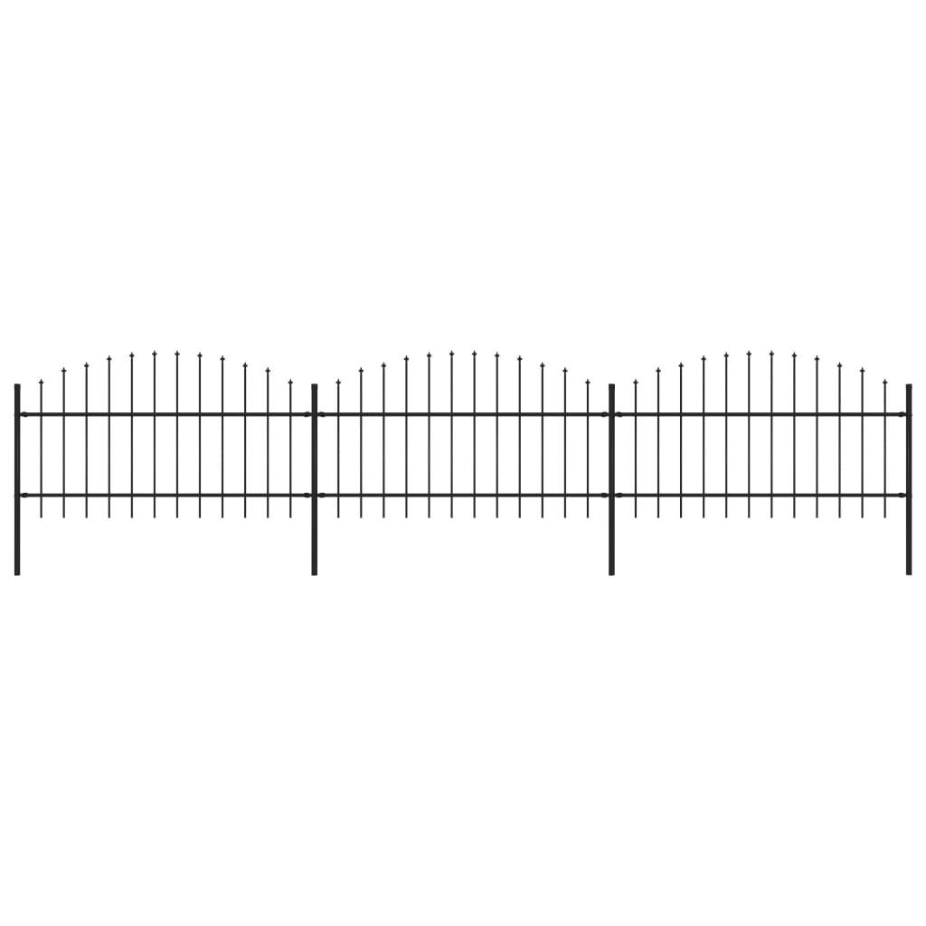 Havehegn med spydtop (1-1,25) x 5,1 m sort stål