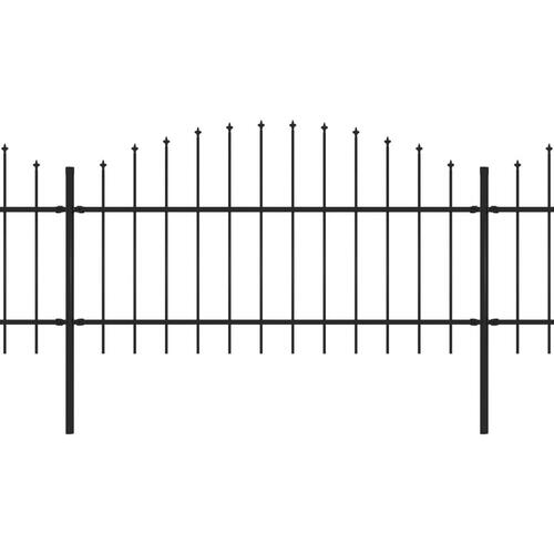 Havehegn med spydtop (1-1,25) x 5,1 m sort stål