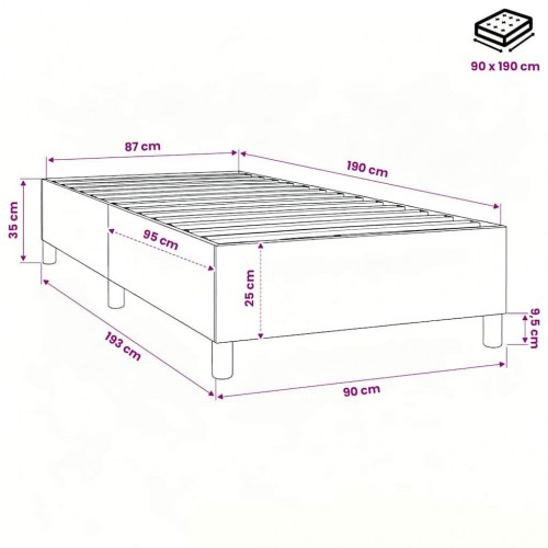 Boxspring sengeramme 90 x 190 cm stof - grøn