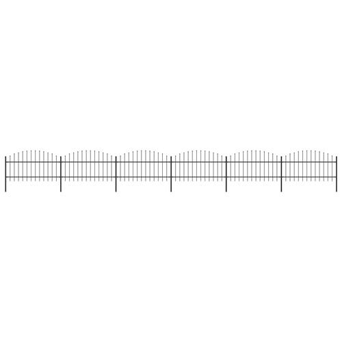 Havehegn med spydtop (1-1,25) x 10,2 m sort stål