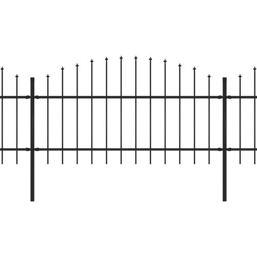 Havehegn med spydtop (1-1,25) x 10,2 m sort stål