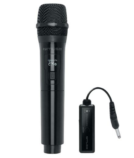 Muse MC-30 WI trådløs radiomikrofon med modtager, USB-C og indbygget batteri - sort