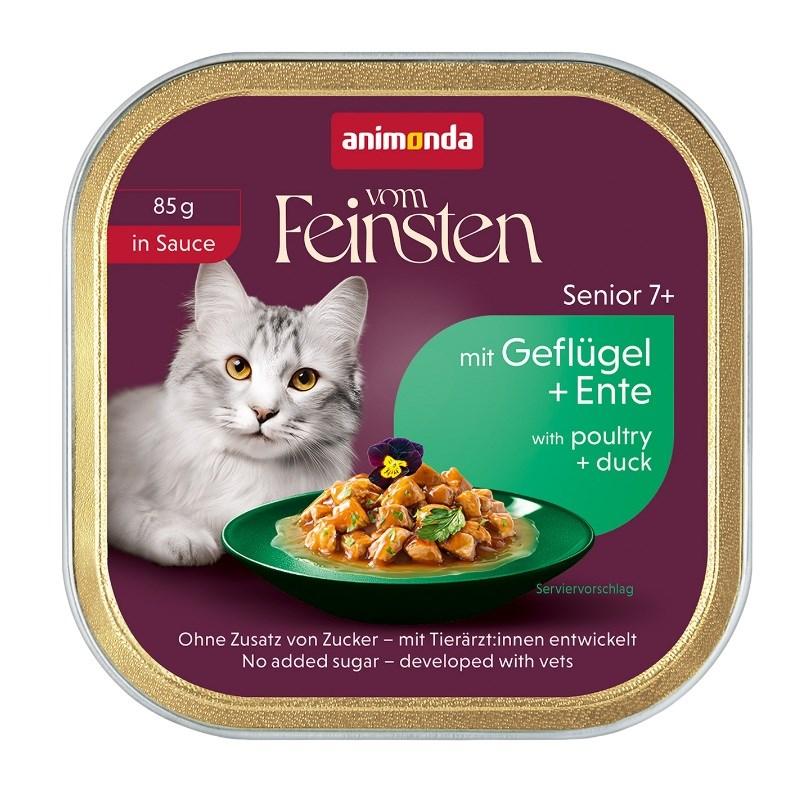 animonda Vom Feinsten Senior 7+ i sauce med fjerkræ og and - vådfoder til kat - 85 g