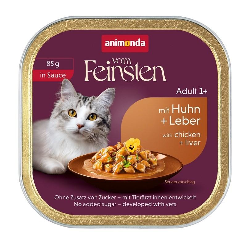 Vådfoder til kat animonda Vom Feinsten Adult in Sauce med kylling og lever - 85 g