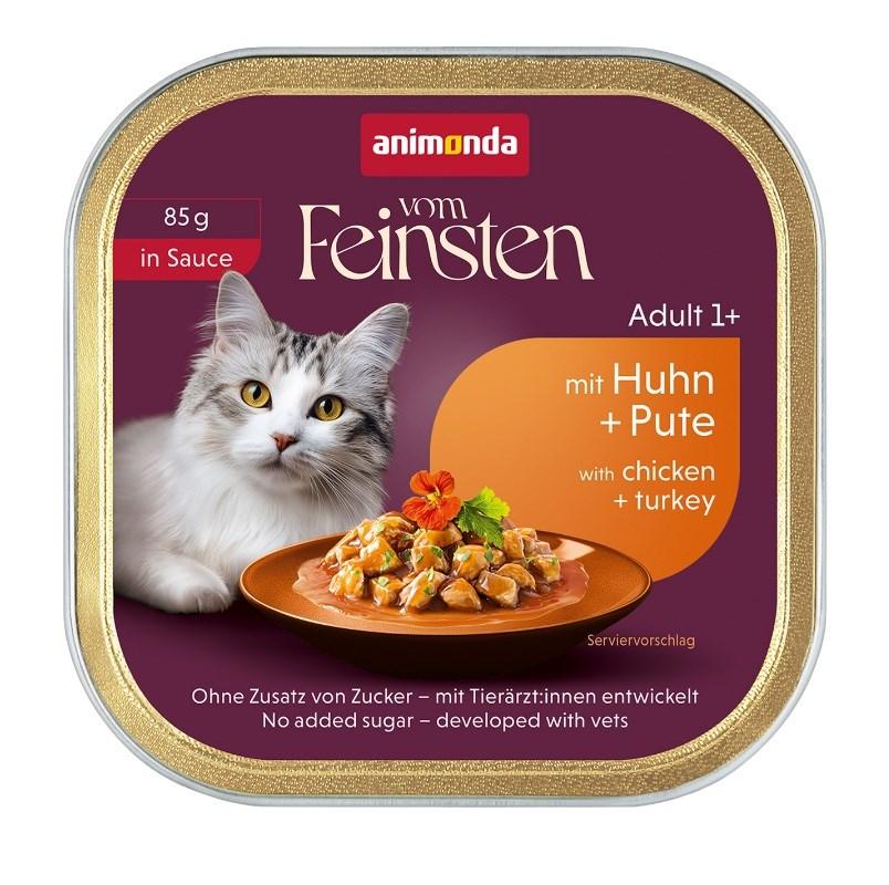 animonda Vom Feinsten Adult i sauce med kylling og kalkun - vådfoder til kat - 85 g