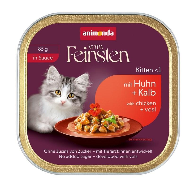 Animonda Vom Feinsten Kitten i sauce med kylling og kalv - vådfoder til kat 85 g