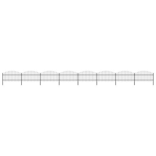Havehegn med spydtop (1-1,25) x 13,6 m sort stål