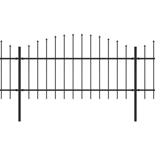 Havehegn med spydtop (1-1,25) x 13,6 m sort stål