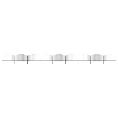 Havehegn med spydtop (1-1,25) x 15,3 m sort stål