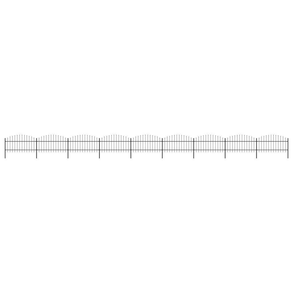 Havehegn med spydtop (1-1,25) x 15,3 m sort stål