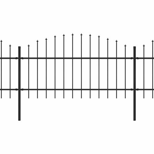 Havehegn med spydtop (1-1,25) x 15,3 m sort stål