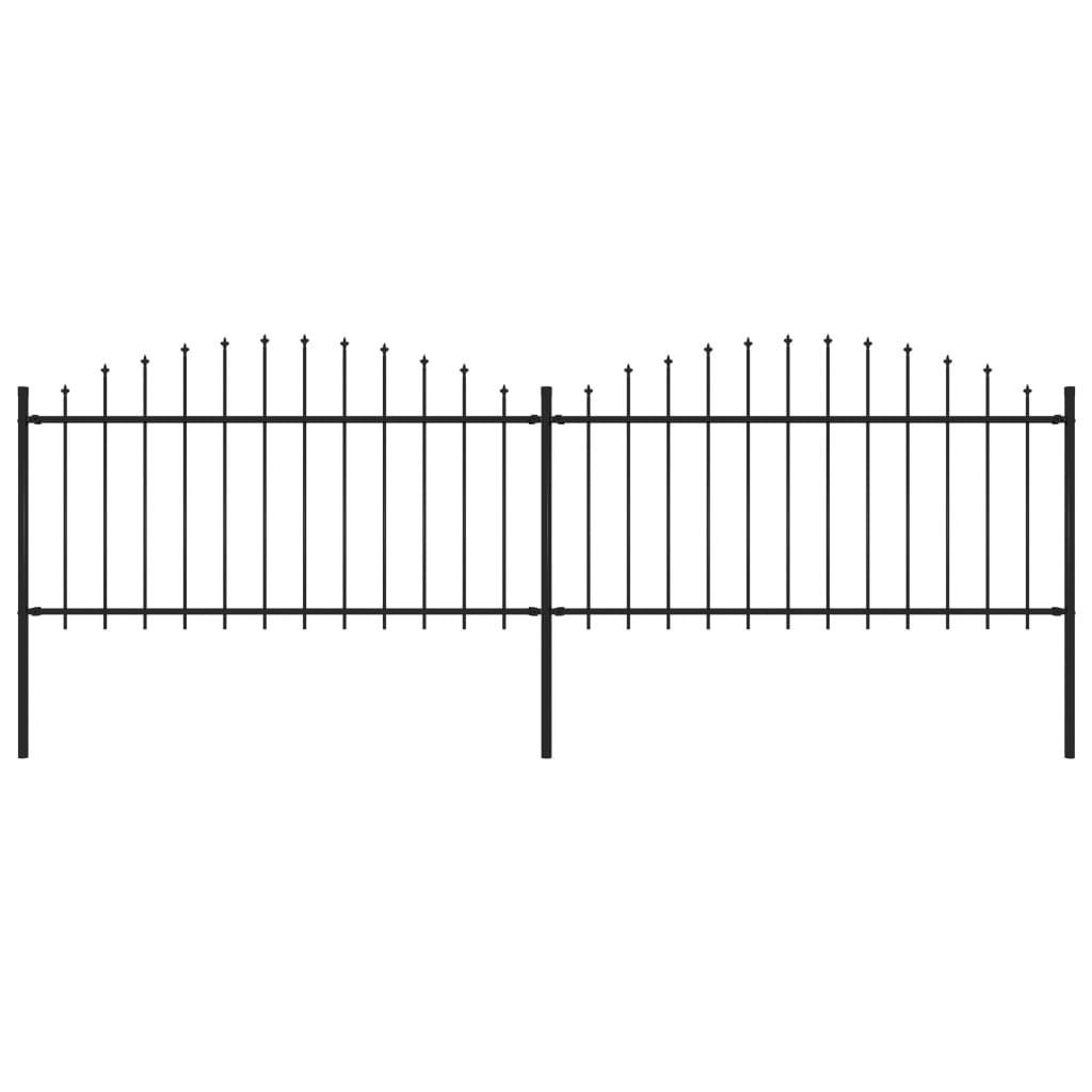 Havehegn med spydtop (1,25-1,5) x 3,4 m sort stål