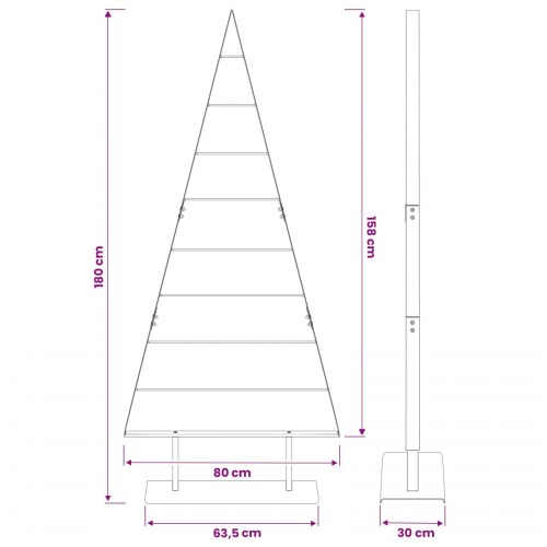 Metal juletræ KUOPIO 180 cm - hvid