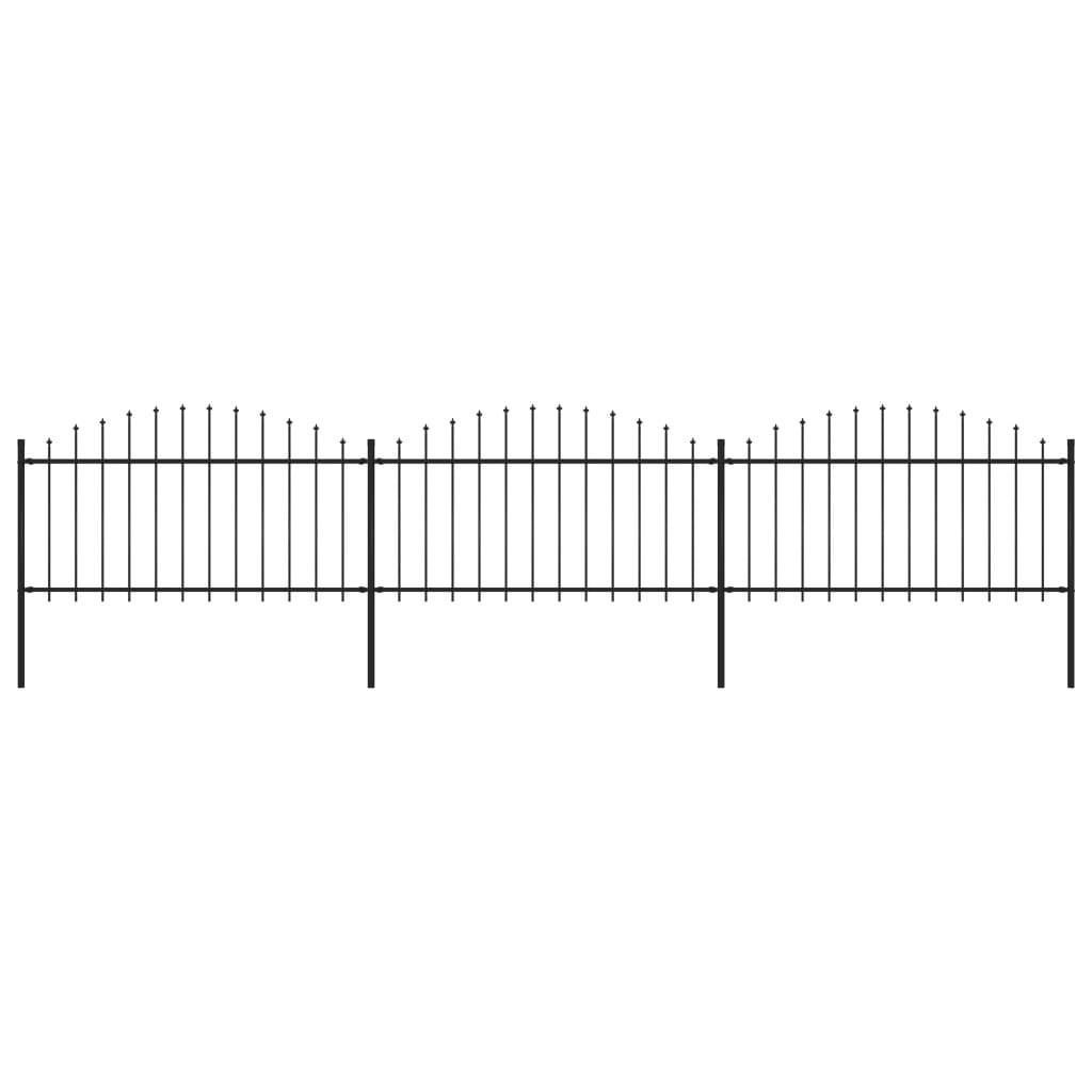 Havehegn med spydtop (1,25-1,5) x 5,1 m sort stål