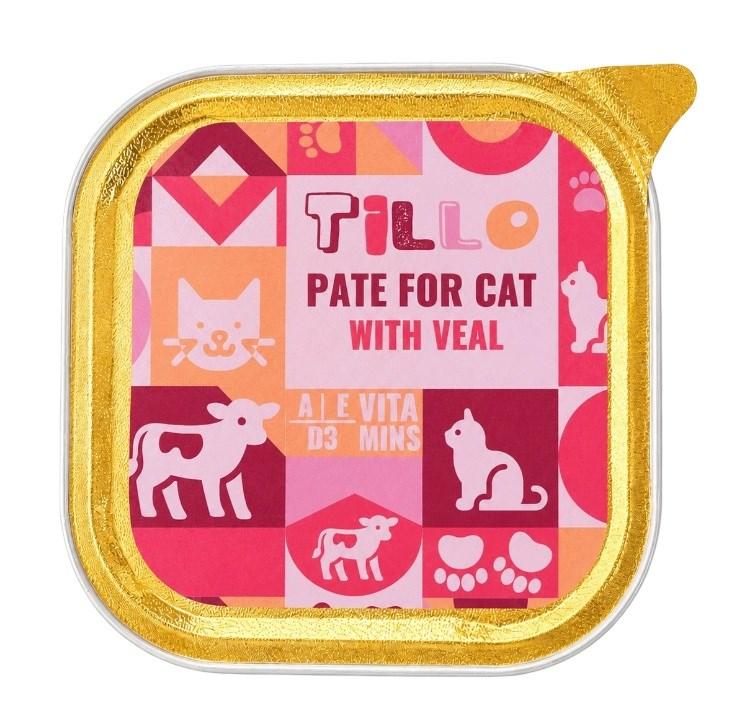 Tillo Paté med kalv - vådfoder til voksne katte, 100 g