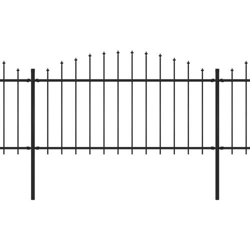Havehegn med spydtop (1,25-1,5) x 5,1 m sort stål