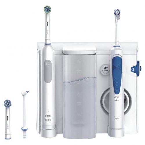 Elektrisk tandbørste og mundskyllecenter Oral-B Oral Health Center Pro Series 1 - blå/hvid