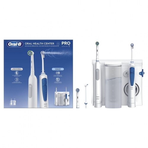 Elektrisk tandbørste og mundskyllecenter Oral-B Oral Health Center Pro Series 1 - blå/hvid