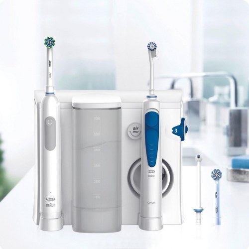 Elektrisk tandbørste og mundskyllecenter Oral-B Oral Health Center Pro Series 1 - blå/hvid