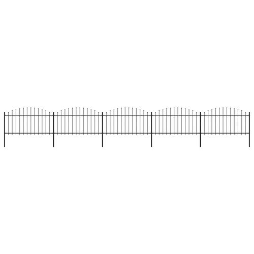 Havehegn med spydtop (1,25-1,5) x 8,5 m sort stål