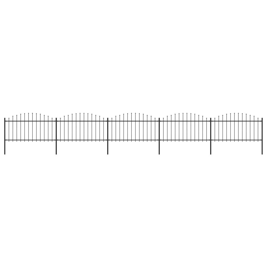 Havehegn med spydtop (1,25-1,5) x 8,5 m sort stål