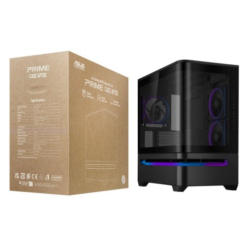PC-kabinet ASUS PRIME AP202 ARGB Mini Tower - sort