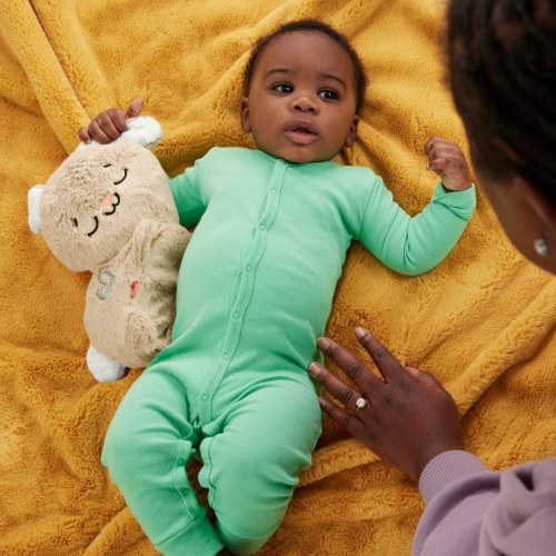 Kaninbamse med lyd Fisher-Price Soothe & Settle Bunny - beige/hvid