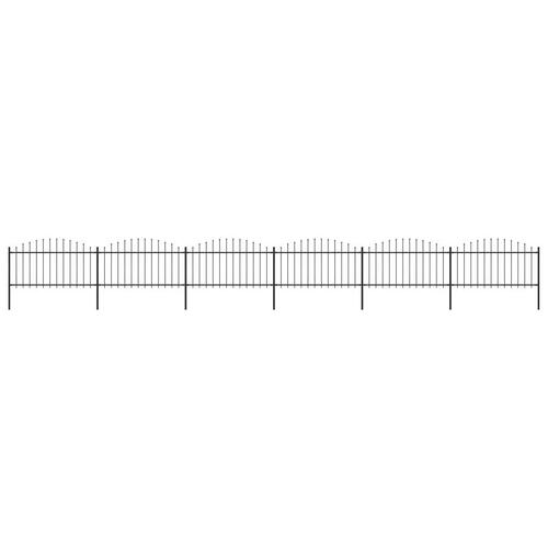 Havehegn med spydtop (1,25-1,5) x 10,2 m sort stål