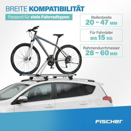 Tagmonteret cykelholder fischer Xtreme - grå