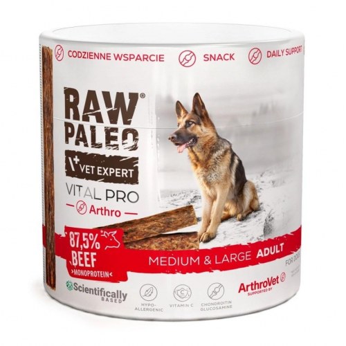 Hundegodbid VetExpert Raw Paleo Vital Pro Arthro Beef Medium & Large Adult - 100 g