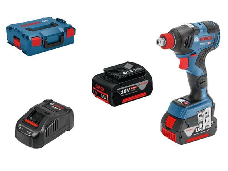 Bosch GDX 18V-200 C Professional - Stødnøgle - ledningfri - 3-hastigheders - 1/4 hexsokkel, 1/2 kvadratisk drev - 200 N·m - 2 batterier - 18 V
