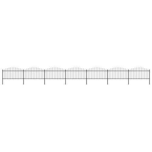 Havehegn med spydtop (1,25-1,5) x 11,9 m sort stål