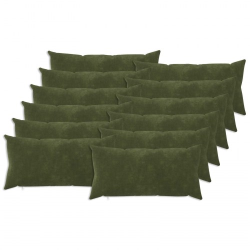 Pudebetræk HEERLEN grøn 40 x 80 cm mikrofiber fleece - 12 stk.
