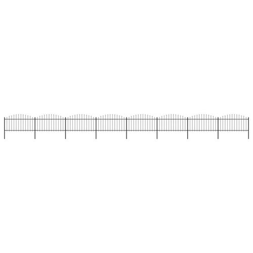 Havehegn med spydtop (1,25-1,5) x 13,6 m sort stål