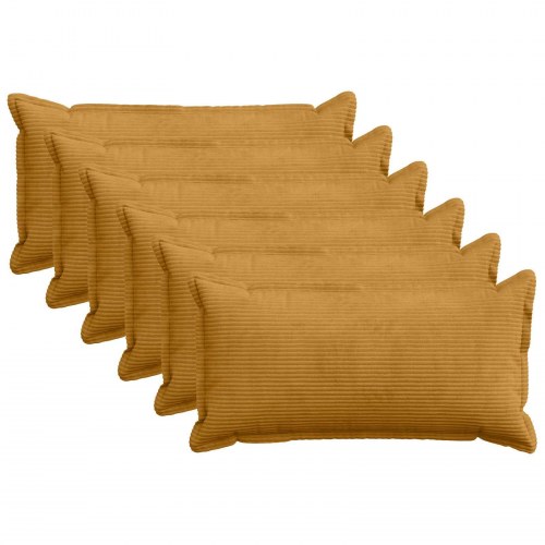 Pudebetræk HOUTEN 6 stk. - gul 40 x 80 cm i cordfløjl