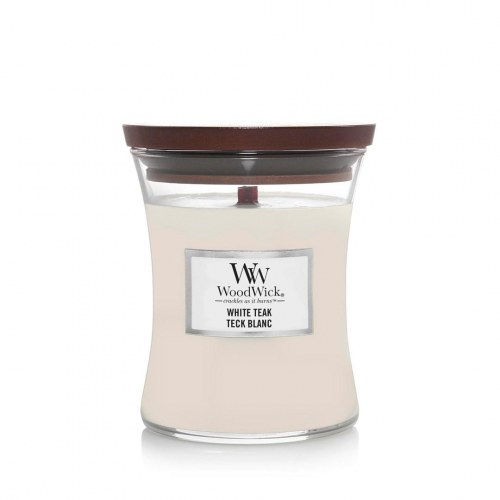 Duftlys WoodWick White Teak - hvid