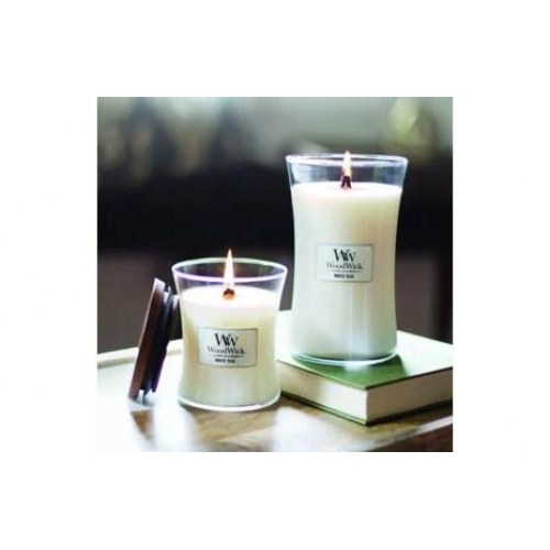 Duftlys WoodWick White Teak - hvid