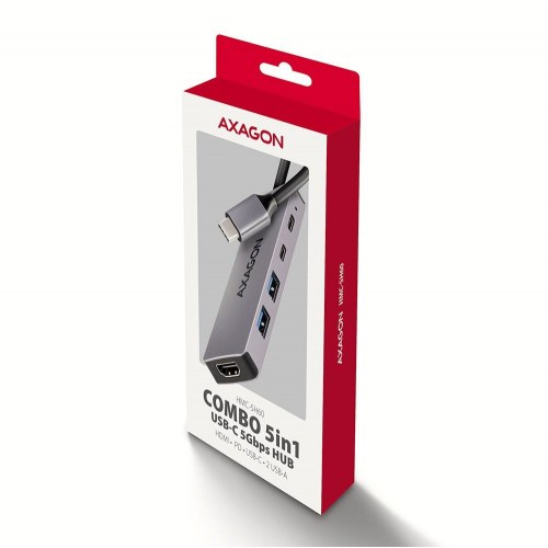 USB-C hub AXAGON HMC-5H60 - HDMI 4K, 2 x USB-A, PD 100 W