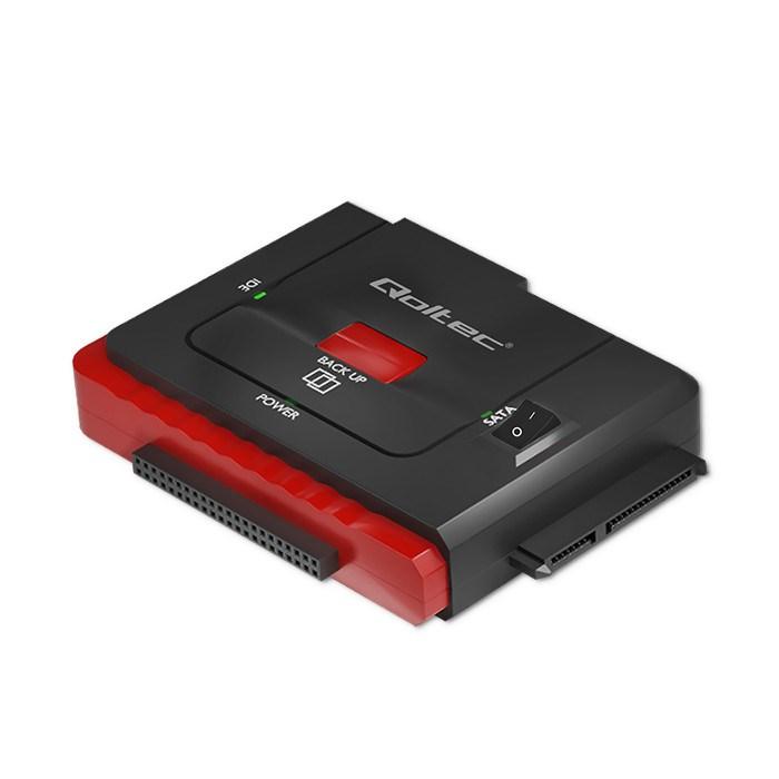 Harddiskadapter Qoltec USB 3.0 til IDE/SATA III - sort/rød