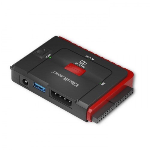Harddiskadapter Qoltec USB 3.0 til IDE/SATA III - sort/rød