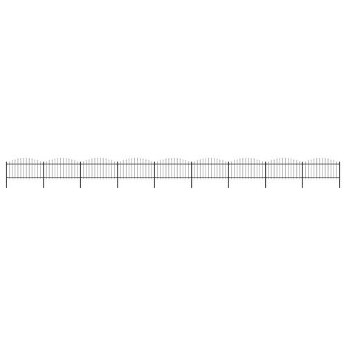 Havehegn med spydtop (1,25-1,5) x 15,3 m sort stål