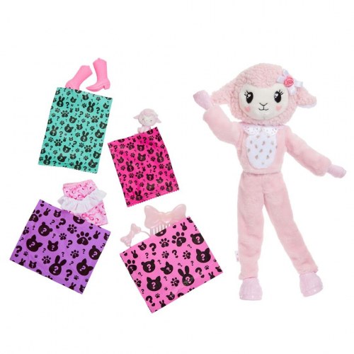 Modedukke Barbie Cutie Reveal lam med tilbehør - 10 overraskelser