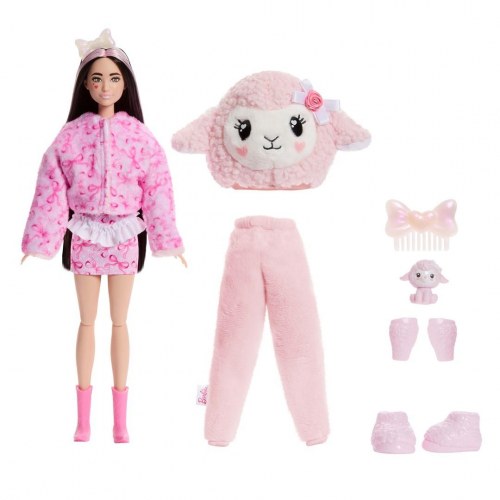 Modedukke Barbie Cutie Reveal lam med tilbehør - 10 overraskelser