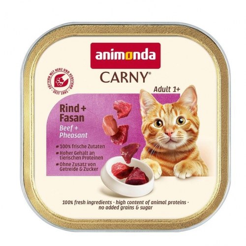Vådkattefoder animonda Carny Adult med okse og fasan - 85 g