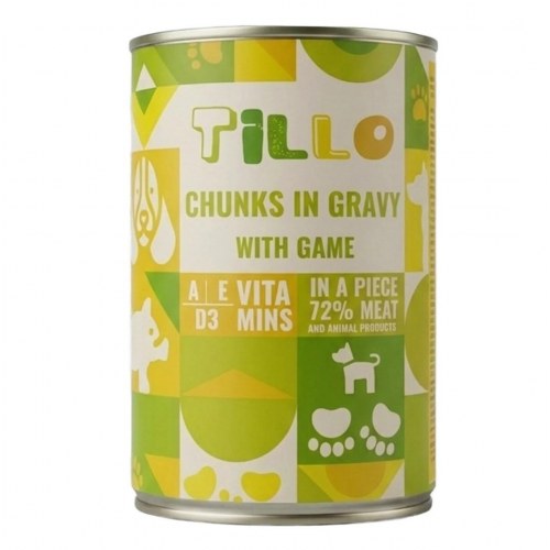 Vådfoder til hund Tillo Chunks in gravy med vildt - 415 g