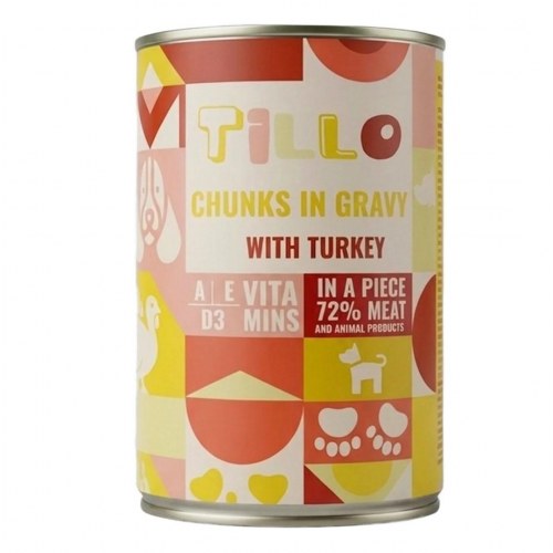 Vådfoder til hunde Tillo Chunks in Gravy med kalkun - 415 g