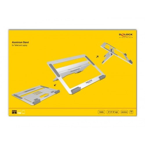 Laptop- og tabletstativ DELOCK i aluminium