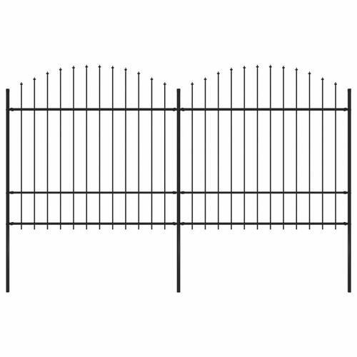 Havehegn med spydtop (1,5-1,75) x 3,4 m sort stål