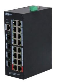 DAHUA HS4420-16GT-190 administreret L2 Gigabit PoE-switch med 16 porte og 4 SFP, desktop, sort